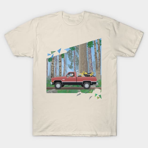 Chevy Silverado in a forest T-Shirt by BurrowsImages